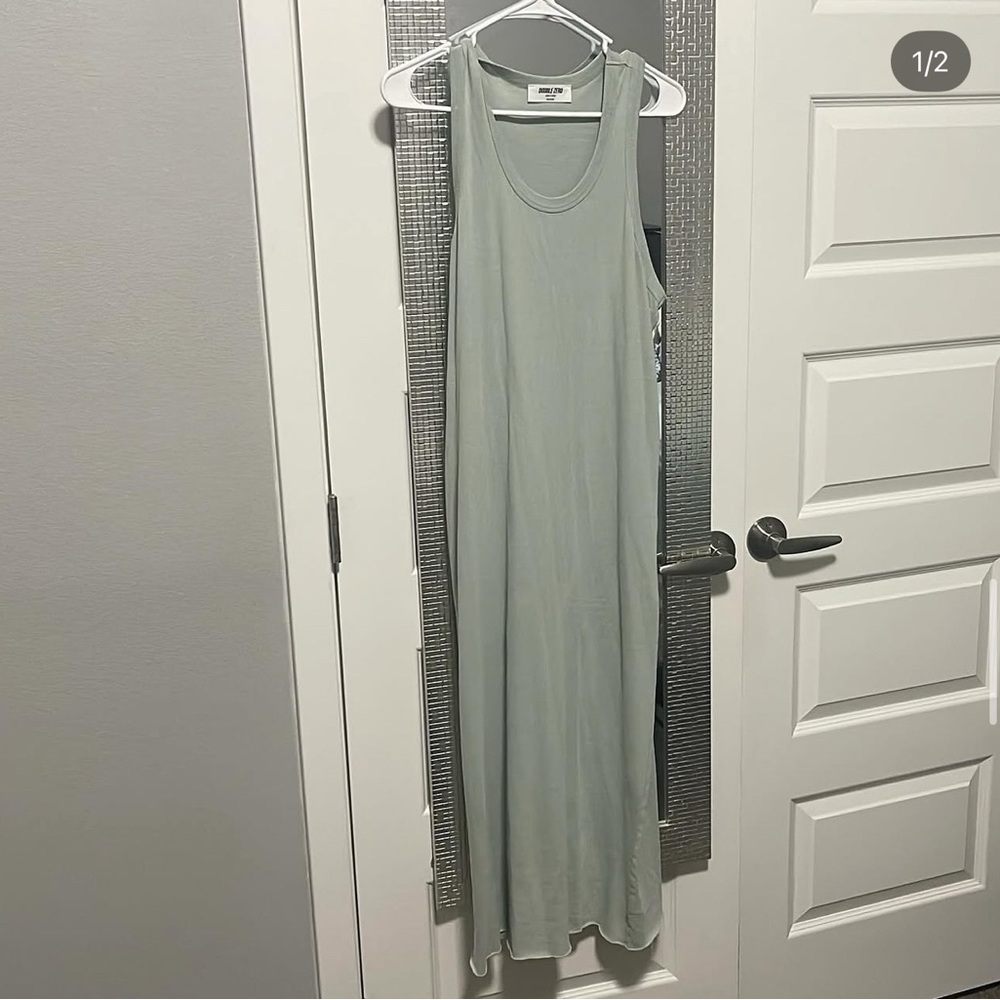 Double Zero Green Sleeveless Sheath Maxi Dress